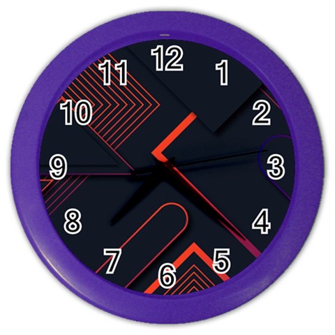 Gradient Geometric Shapes Dark Background Design Color Wall Clock from ArtsNow.com Front