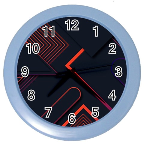Gradient Geometric Shapes Dark Background Design Color Wall Clock from ArtsNow.com Front