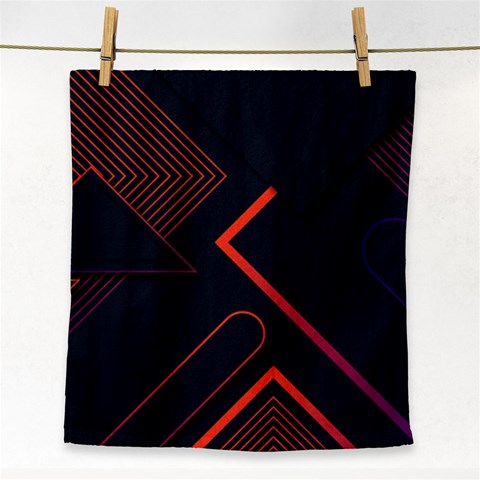 Gradient Geometric Shapes Dark Background Design Face Towel from ArtsNow.com Front