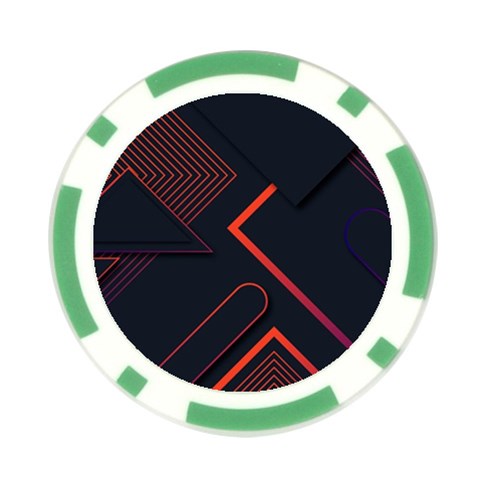 Gradient Geometric Shapes Dark Background Design Poker Chip Card Guard (10 pack) from ArtsNow.com Front