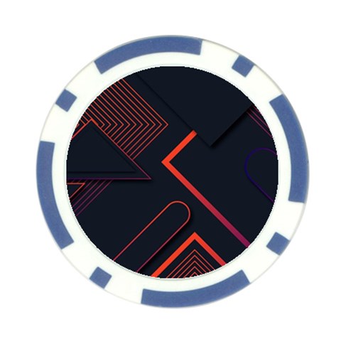 Gradient Geometric Shapes Dark Background Design Poker Chip Card Guard (10 pack) from ArtsNow.com Front