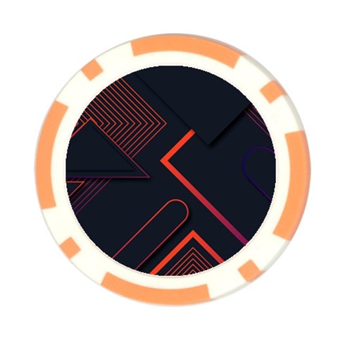 Gradient Geometric Shapes Dark Background Design Poker Chip Card Guard (10 pack) from ArtsNow.com Front