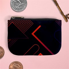 Gradient Geometric Shapes Dark Background Design Mini Coin Purse from ArtsNow.com Front