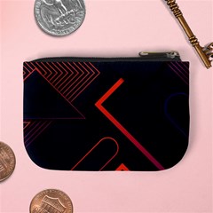Gradient Geometric Shapes Dark Background Design Mini Coin Purse from ArtsNow.com Back