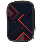 Gradient Geometric Shapes Dark Background Design Compact Camera Leather Case