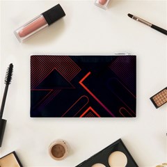 Gradient Geometric Shapes Dark Background Design Cosmetic Bag (Small) from ArtsNow.com Back