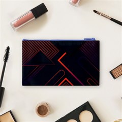 Gradient Geometric Shapes Dark Background Design Cosmetic Bag (Small) from ArtsNow.com Back