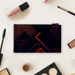Gradient Geometric Shapes Dark Background Design Cosmetic Bag (Small) from ArtsNow.com Back