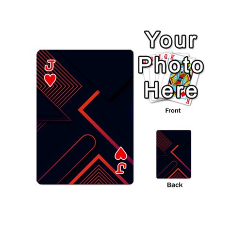 Jack Gradient Geometric Shapes Dark Background Design Playing Cards 54 Designs (Mini) from ArtsNow.com Front - HeartJ