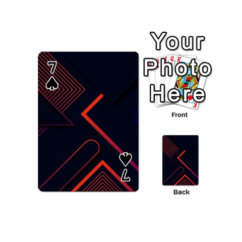 Gradient Geometric Shapes Dark Background Design Playing Cards 54 Designs (Mini) from ArtsNow.com Front - Spade7