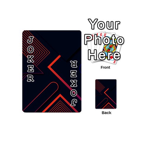 Gradient Geometric Shapes Dark Background Design Playing Cards 54 Designs (Mini) from ArtsNow.com Front - Joker1
