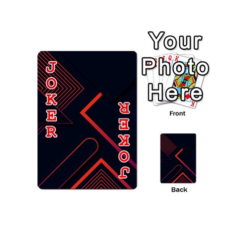 Gradient Geometric Shapes Dark Background Design Playing Cards 54 Designs (Mini) from ArtsNow.com Front - Joker2