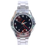 Gradient Geometric Shapes Dark Background Design Stainless Steel Analogue Watch