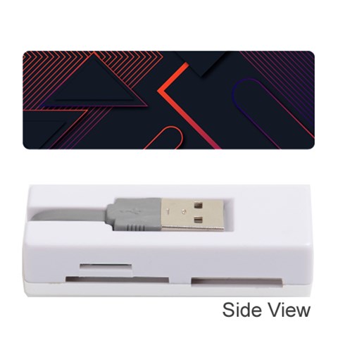 Gradient Geometric Shapes Dark Background Design Memory Card Reader (Stick) from ArtsNow.com Front
