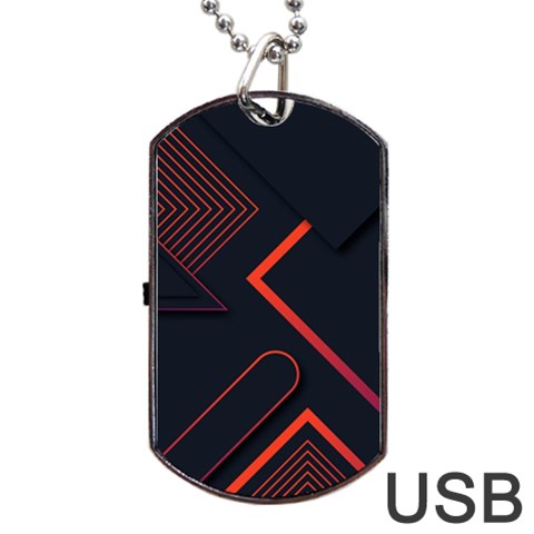 Gradient Geometric Shapes Dark Background Design Dog Tag USB Flash (One Side) from ArtsNow.com Front