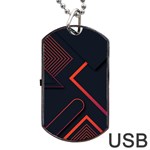Gradient Geometric Shapes Dark Background Design Dog Tag USB Flash (One Side)