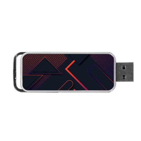 Gradient Geometric Shapes Dark Background Design Portable USB Flash (Two Sides) from ArtsNow.com Back