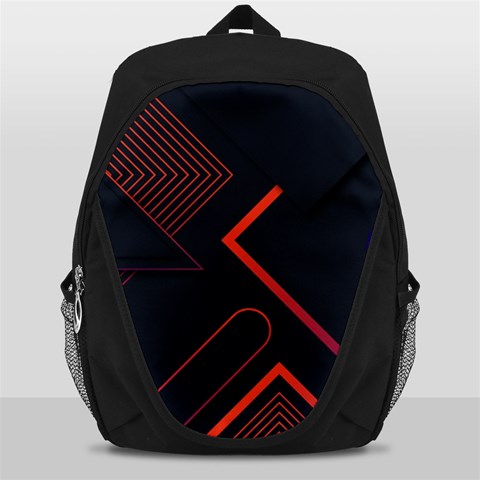 Gradient Geometric Shapes Dark Background Design Backpack Bag from ArtsNow.com Front