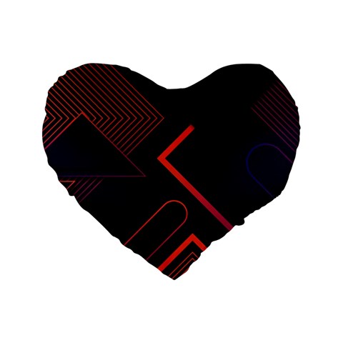 Gradient Geometric Shapes Dark Background Design Standard 16  Premium Heart Shape Cushions from ArtsNow.com Front