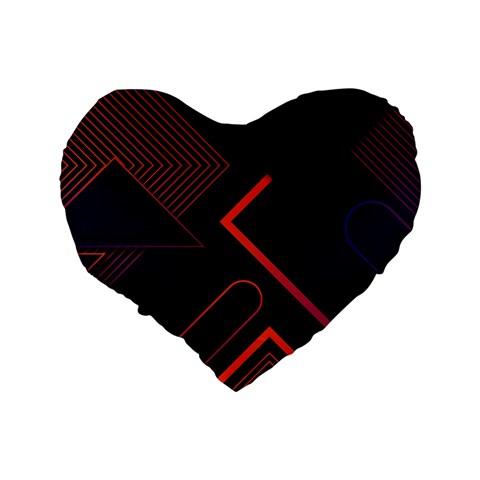 Gradient Geometric Shapes Dark Background Design Standard 16  Premium Heart Shape Cushions from ArtsNow.com Back