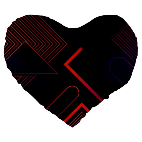 Gradient Geometric Shapes Dark Background Design Large 19  Premium Heart Shape Cushions from ArtsNow.com Front