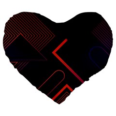 Gradient Geometric Shapes Dark Background Design Large 19  Premium Heart Shape Cushions from ArtsNow.com Front