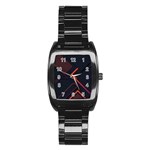 Gradient Geometric Shapes Dark Background Design Stainless Steel Barrel Watch