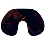 Gradient Geometric Shapes Dark Background Design Travel Neck Pillow