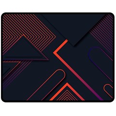 Gradient Geometric Shapes Dark Background Design Two Sides Fleece Blanket (Medium) from ArtsNow.com 58.8 x47.4  Blanket Back