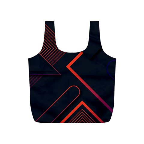 Gradient Geometric Shapes Dark Background Design Full Print Recycle Bag (S) from ArtsNow.com Front