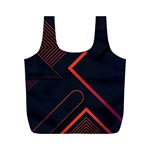 Gradient Geometric Shapes Dark Background Design Full Print Recycle Bag (M)