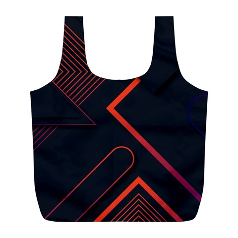 Gradient Geometric Shapes Dark Background Design Full Print Recycle Bag (L) from ArtsNow.com Front