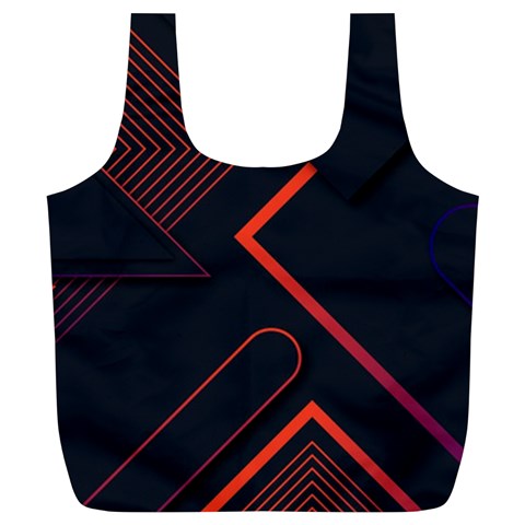 Gradient Geometric Shapes Dark Background Design Full Print Recycle Bag (XL) from ArtsNow.com Front