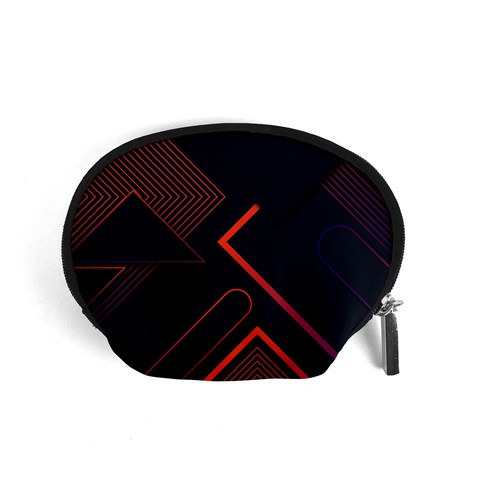 Gradient Geometric Shapes Dark Background Design Accessory Pouch (Small) from ArtsNow.com Front