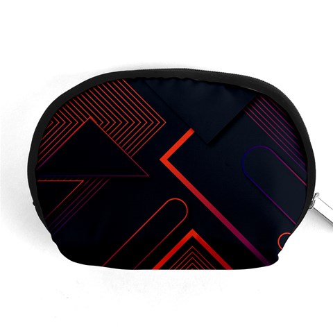 Gradient Geometric Shapes Dark Background Design Accessory Pouch (Medium) from ArtsNow.com Front