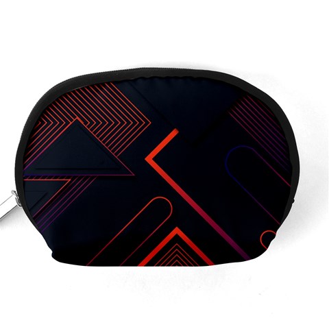 Gradient Geometric Shapes Dark Background Design Accessory Pouch (Medium) from ArtsNow.com Back