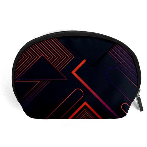 Gradient Geometric Shapes Dark Background Design Accessory Pouch (Large) from ArtsNow.com Front