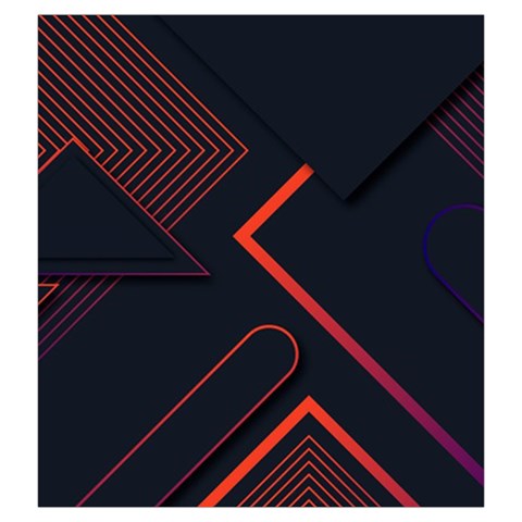 Gradient Geometric Shapes Dark Background Design Drawstring Pouch (Large) from ArtsNow.com Front