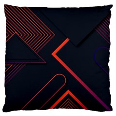 Gradient Geometric Shapes Dark Background Design Large Premium Plush Fleece Cushion Case (Two Sides) from ArtsNow.com Front