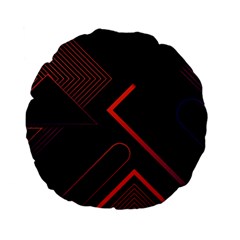 Gradient Geometric Shapes Dark Background Design Standard 15  Premium Flano Round Cushions from ArtsNow.com Back