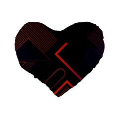 Gradient Geometric Shapes Dark Background Design Standard 16  Premium Flano Heart Shape Cushions from ArtsNow.com Back
