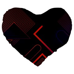 Gradient Geometric Shapes Dark Background Design Large 19  Premium Flano Heart Shape Cushions from ArtsNow.com Front