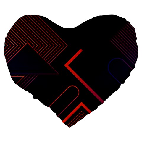 Gradient Geometric Shapes Dark Background Design Large 19  Premium Flano Heart Shape Cushions from ArtsNow.com Back