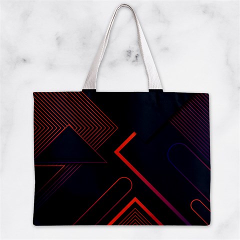 Gradient Geometric Shapes Dark Background Design Zipper Mini Tote Bag from ArtsNow.com Front