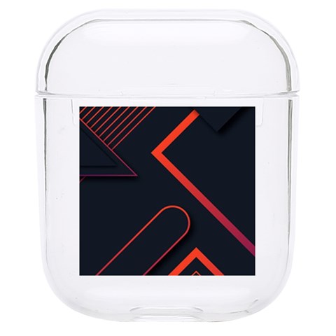 Gradient Geometric Shapes Dark Background Design Hard PC AirPods 1/2 Case from ArtsNow.com Front