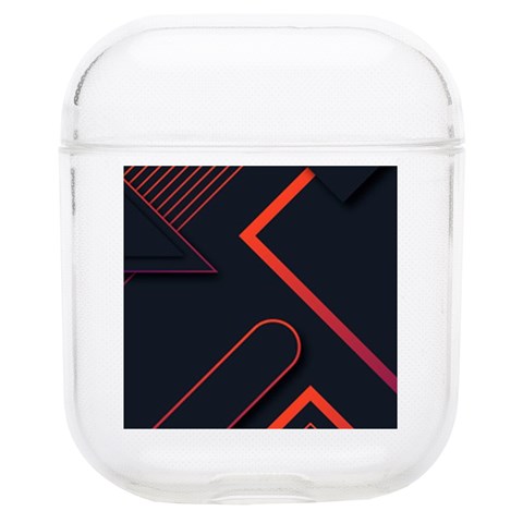 Gradient Geometric Shapes Dark Background Design Soft TPU AirPods 1/2 Case from ArtsNow.com Front