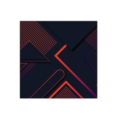 Gradient Geometric Shapes Dark Background Design Satin Bandana Scarf 22  x 22  from ArtsNow.com Front