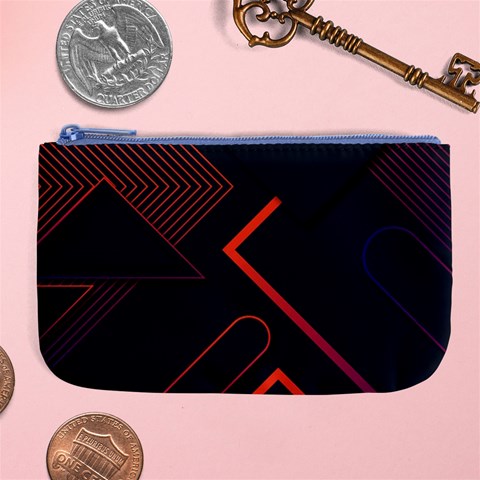 Gradient Geometric Shapes Dark Background Design Large Coin Purse from ArtsNow.com Front