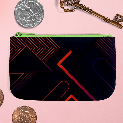 Gradient Geometric Shapes Dark Background Design Large Coin Purse from ArtsNow.com Front