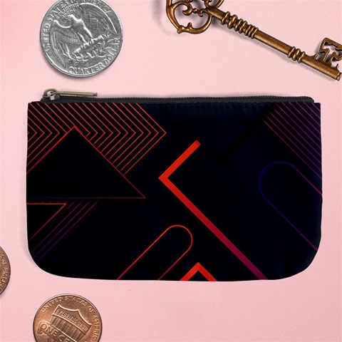 Gradient Geometric Shapes Dark Background Design Large Coin Purse from ArtsNow.com Front